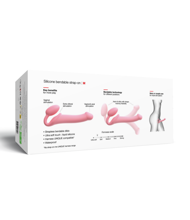 Rimba Strap-On-Me - Semi-Realistische Buigbare Strap-On Dildo Maat M - Roze