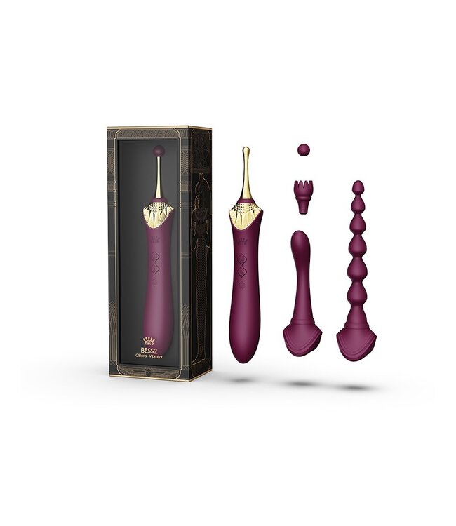 Rimba ZALO - Bess 2 - Verwarmende Clitoris Massager met 4 opzetstukken - Paars