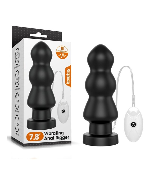Rimba LoveToy - King Size Vibrating Anal Rigger 20 cm - Zwart