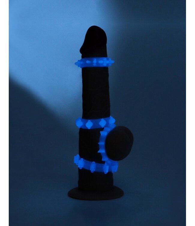 Rimba LoveToy - Lumino Play Cock Ring Set van 4 - Glow in the Dark