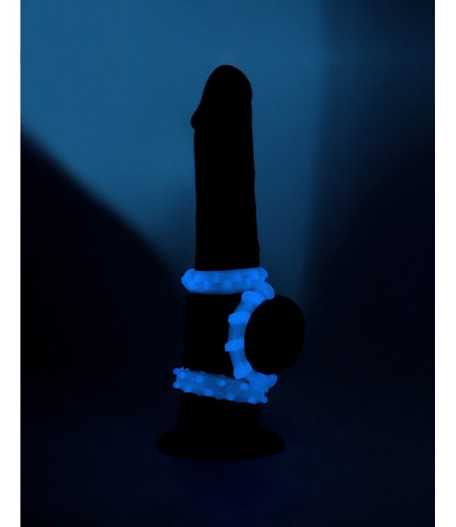 Rimba LoveToy - Lumino Play Cockring Set van 3 - Glow in the Dark