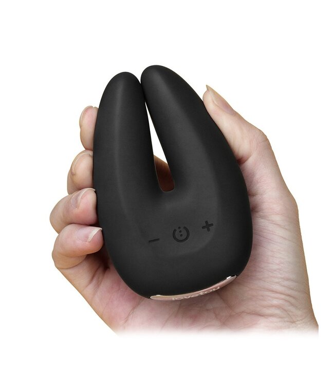 Rimba LoveToy - O-Sensual Rapture Twin - Clitoris of Tepel Vibrator - Zwart