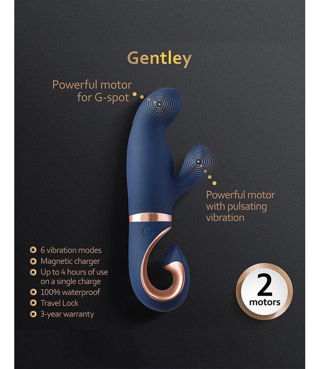 Rimba Gvibe - Gentley - Rabbit Vibrator - Blauw & Goud