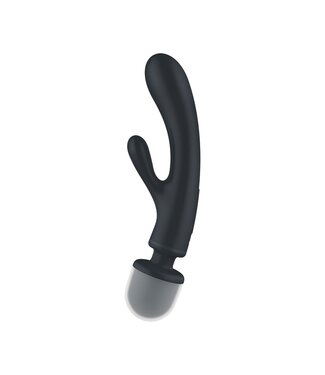 Rimba Satisfyer - Triple Lover - 2-in-1 Wand and Rabbit Vibrator - Grey