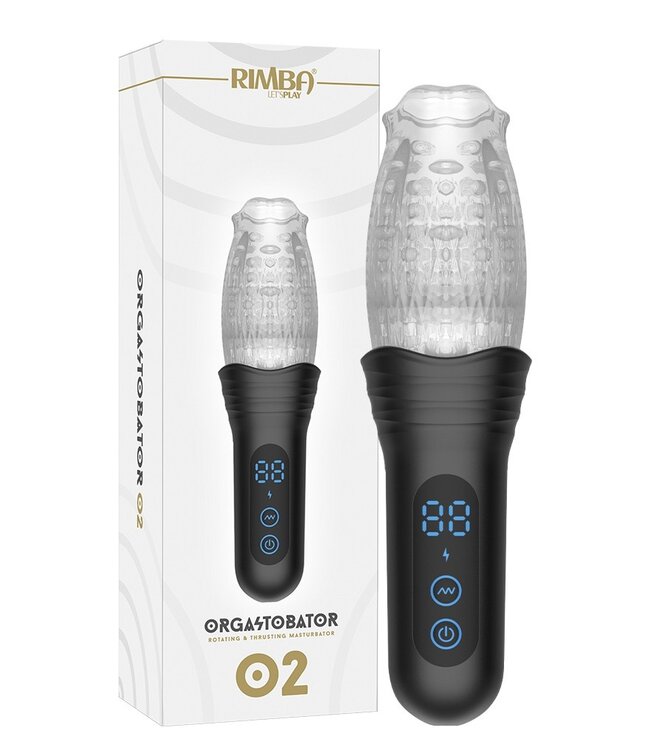 Rimba Rimba Toys - Orgastobator 02 - Mannelijke Masturbator - Zwart & Transparant