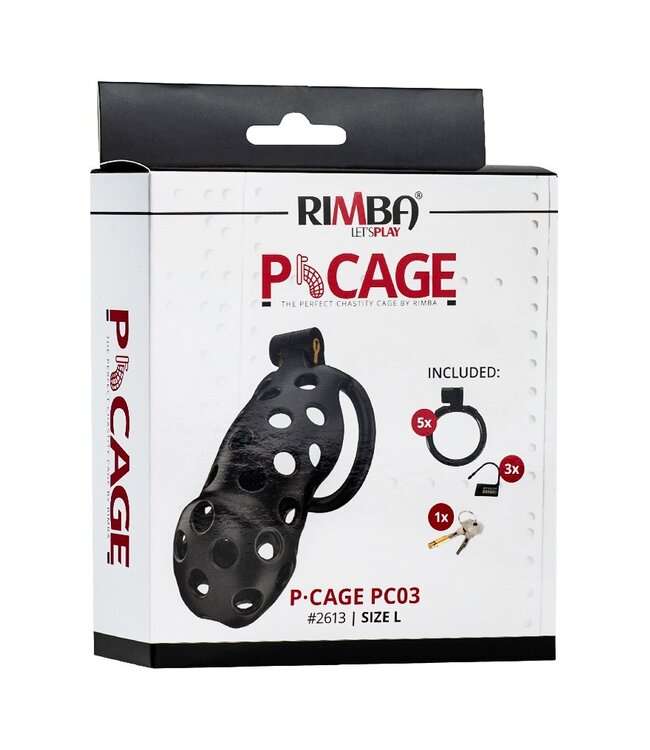 Rimba Rimba P-Cage - P-Cage PC03 - Peniskooi Maat L - Zwart