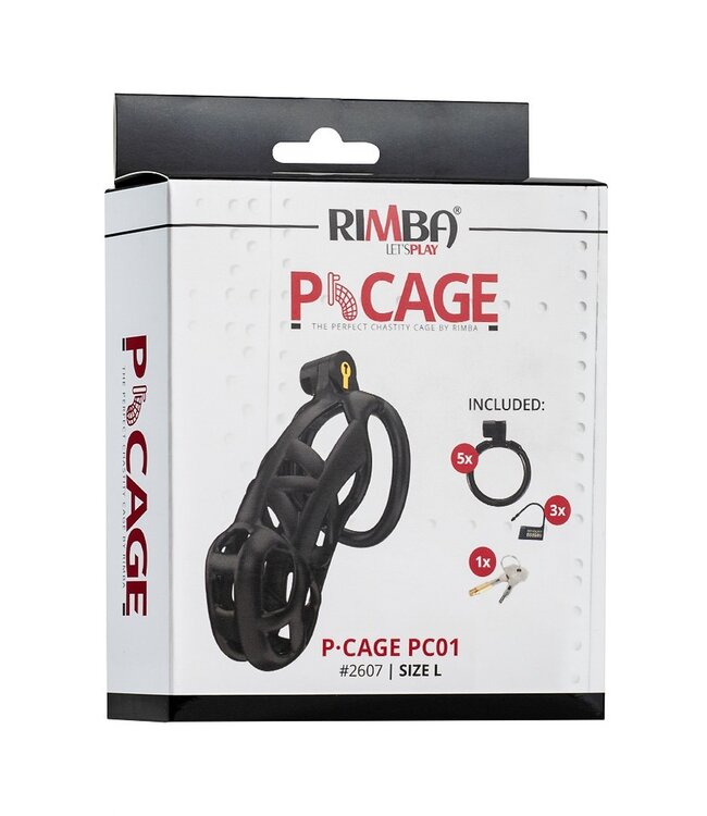Rimba Rimba P-Cage - P-Cage PC01 - Peniskooi Maat L - Zwart