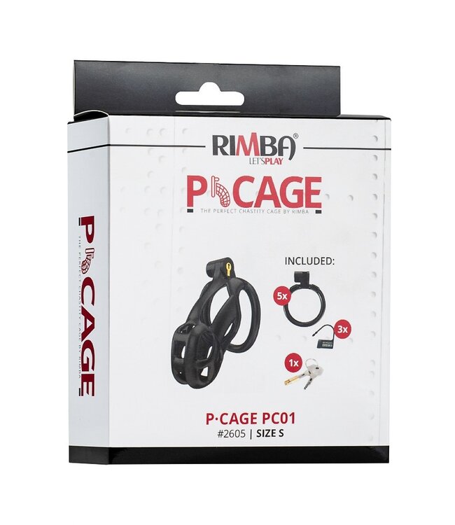 Rimba Rimba P-Cage - P-Cage PC01 - Peniskooi Maat S - Zwart