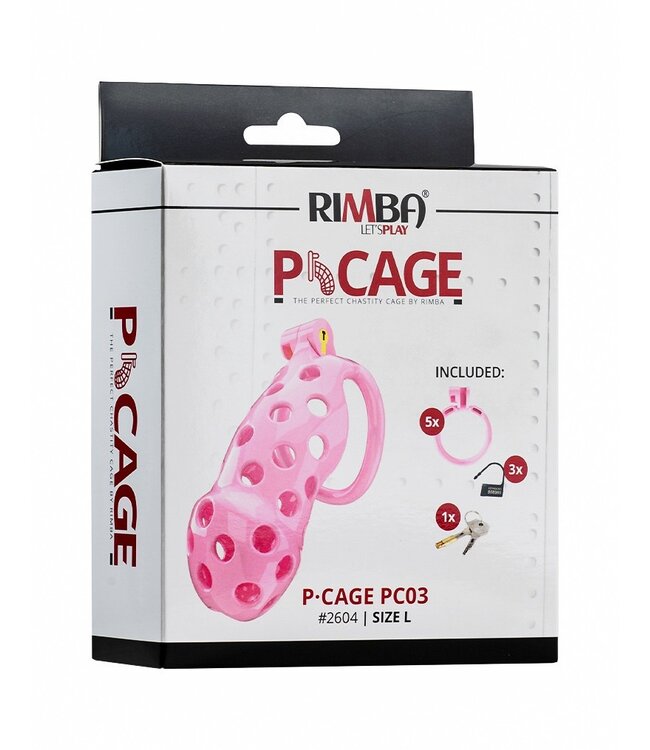 Rimba Rimba P-Cage - P-Cage PC03 - Peniskooi Maat L - Roze