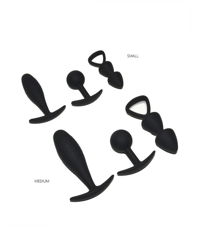 Rimba Rimba Toys - Basel - Set of Butt Plugs Maat M - Zwart