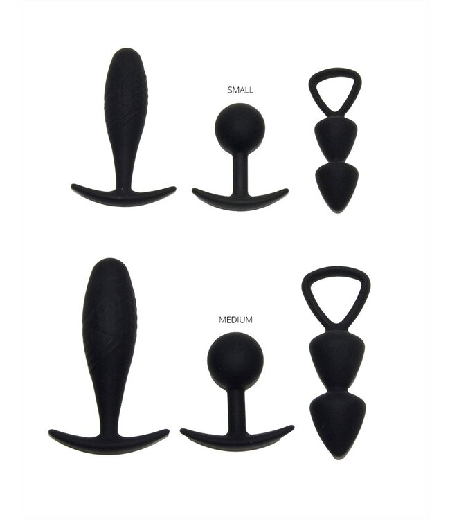Rimba Rimba Toys - Basel - Set of Butt Plugs Maat M - Zwart
