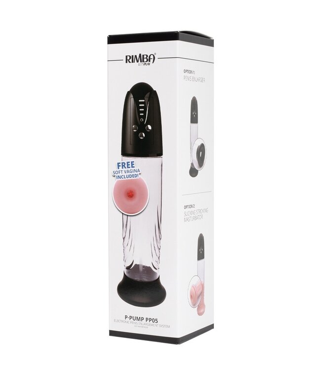 Rimba Rimba P-Pump - P-Pump PP05 - Elektronische Penisvergroter met Vagina Sleeve - Zwart