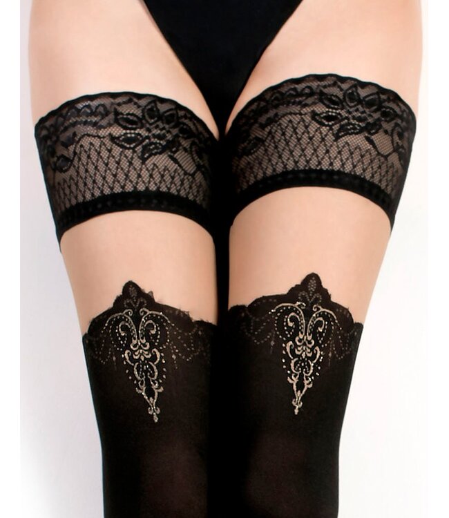 Rimba Ballerina - Fantasy Hold Ups - Kousen (50/20 denier) - Zwart & Transparant