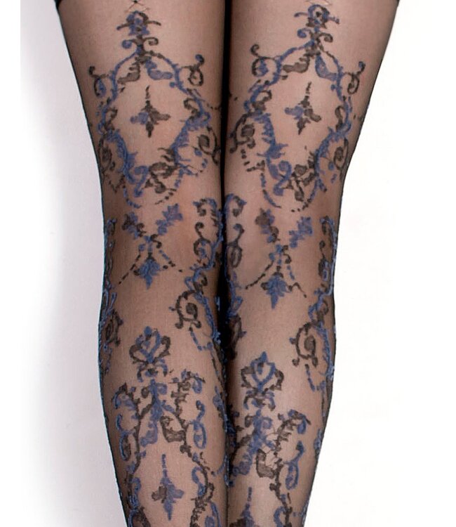Rimba Ballerina - Fantasy Hold Ups - Kousen (20 denier) - Zwart & Blauw