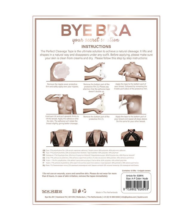 Rimba Bye Bra - Perfect Decolleté Tape A-F - Nude (3-6 paar)