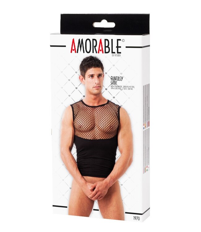 Rimba Amorable by Rimba - Tanktop met visnet  - Zwart