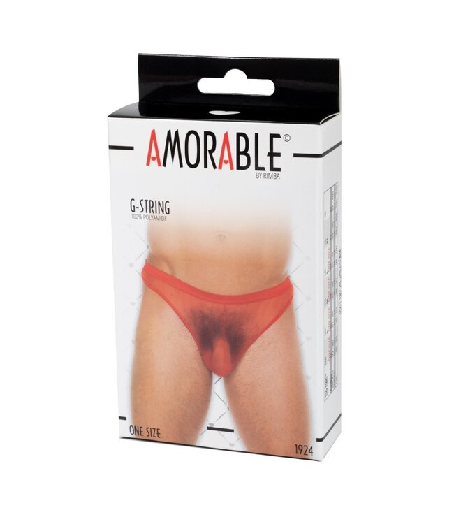 Rimba Amorable by Rimba - Doorzichtige string - One Size - Rood