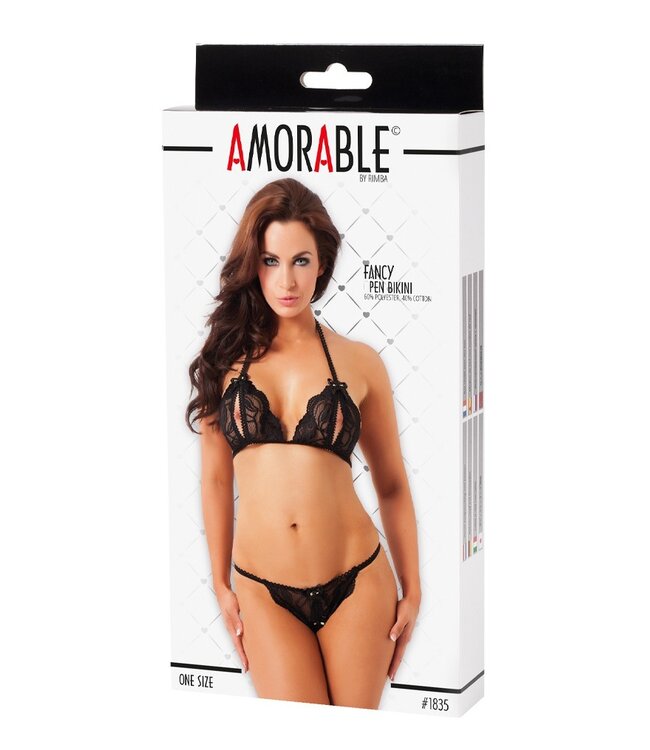 Rimba Amorable by Rimba - Open Bikini - One Size - Zwart