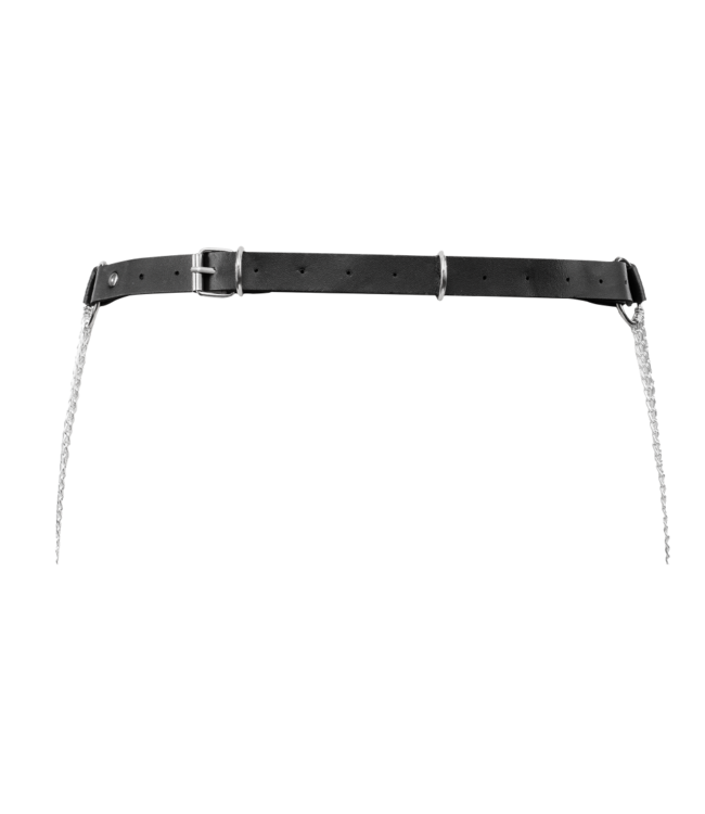 Rimba Amorable by Rimba - Jarretelgordel met kettingen - One Size - Zwart, Zilver