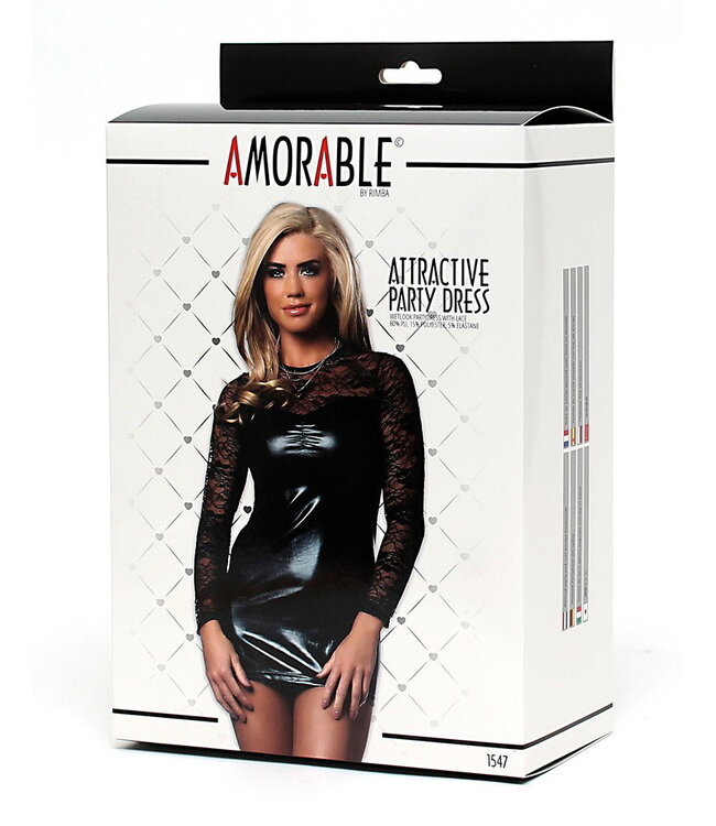 Rimba Amorable by Rimba - Wetlook Party Jurk - Zwart