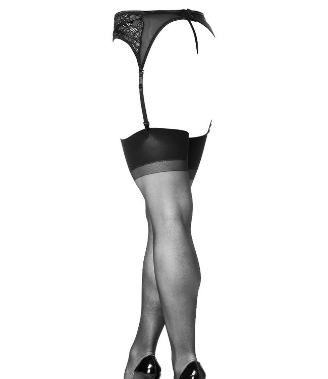 Rimba Amorable by Rimba - Jarretel met Slip en Kousen - One Size - Zwart