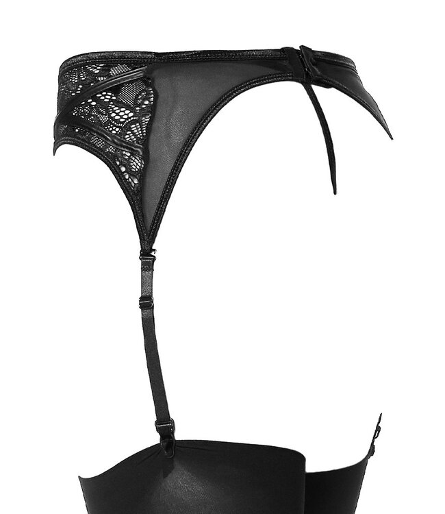 Rimba Amorable by Rimba - Jarretel met Slip en Kousen - One Size - Zwart