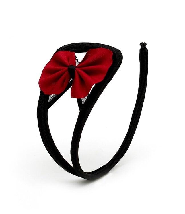 Rimba Amorable by Rimba - Strapless C-String - One Size - Zwart / Rood