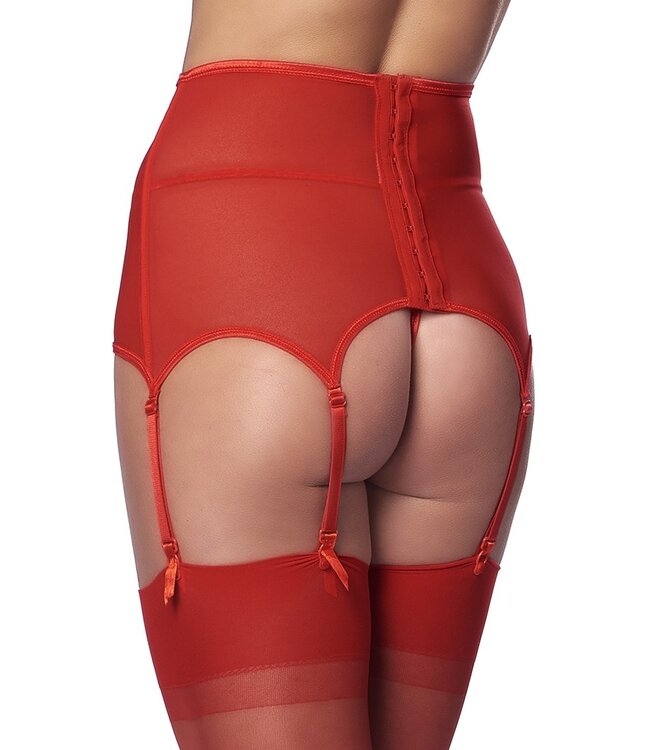 Rimba Amorable by Rimba - Jarretel met G-string en Kousen - Rood