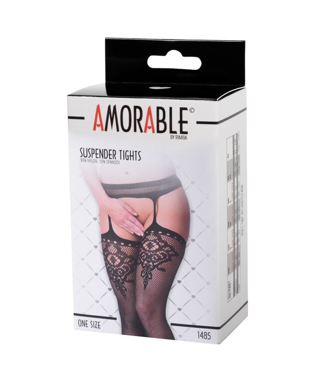 Rimba Amorable by Rimba - Panty met Jarretelles - One size - Zwart