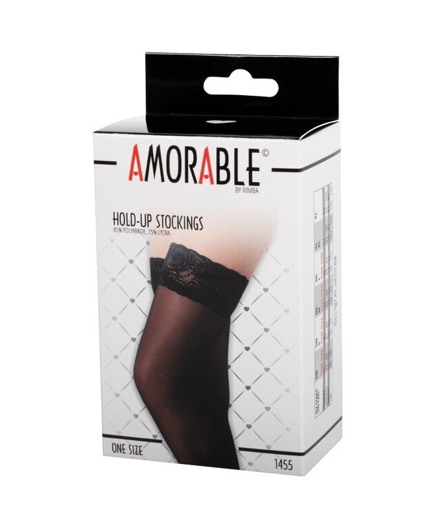 Rimba Amorable by Rimba - Hold-Up Kousen - One Size - Zwart