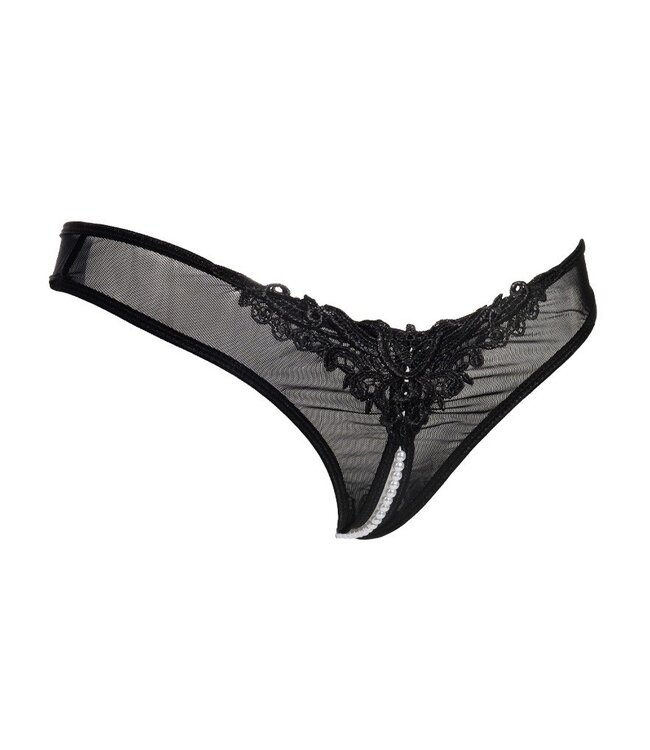 Rimba Amorable by Rimba - Open String met parels - One Size - Zwart