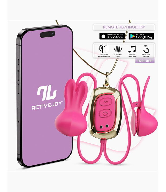 Rimba IY - Tickly - Tepelklemmen met ketting (met app-bediening) - Roze