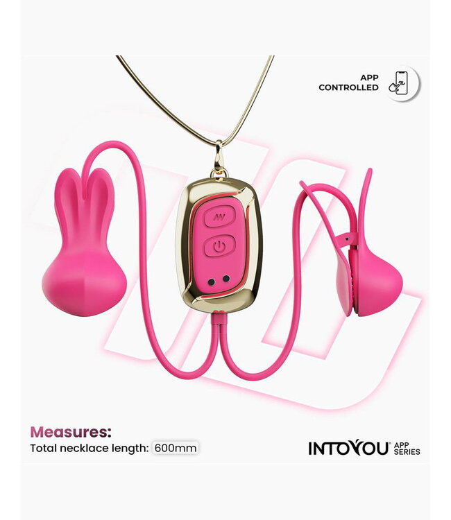 Rimba IY - Tickly - Tepelklemmen met ketting (met app-bediening) - Roze