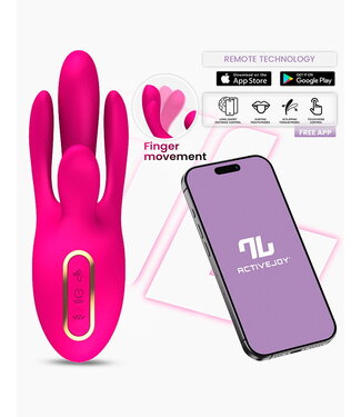 Rimba IY - Derek - Vibrator met vingerbeweging, 3 motoren, App-bediening - Roze