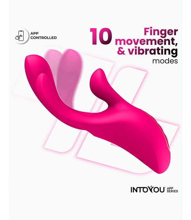 Rimba IY - Derek - Vibrator met vingerbeweging, 3 motoren, App-bediening - Roze