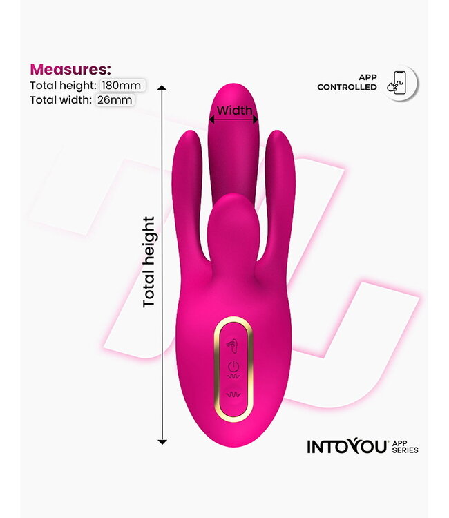 Rimba IY - Derek - Vibrator met vingerbeweging, 3 motoren, App-bediening - Roze
