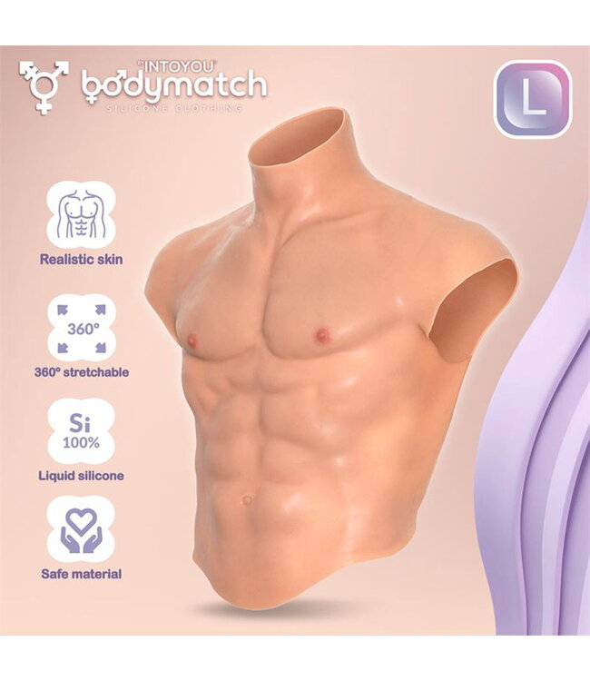 Rimba BODYMATCH - Boomax - Hyperrealistisch siliconen spierpak - Maat L - Huidskleur