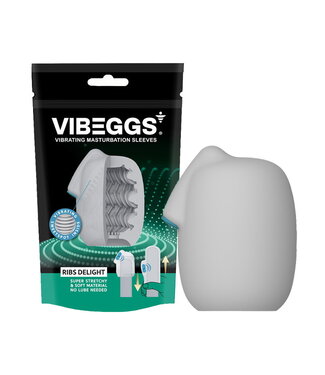Rimba VIBEGGS - Ribs Delight - Vibrerende Masturbatie Sleeve - Wit