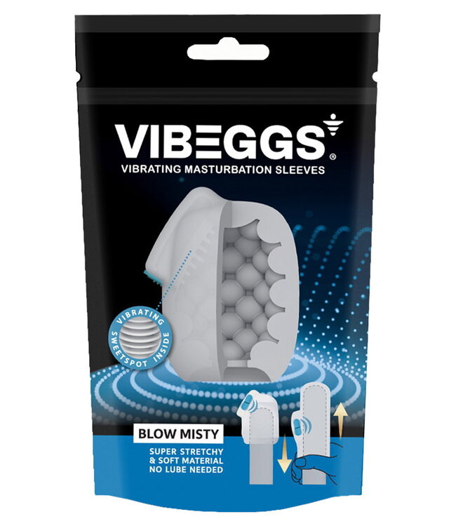 Rimba VIBEGGS - Blow Misty - Vibrerende Masturbatie Sleeve - Wit