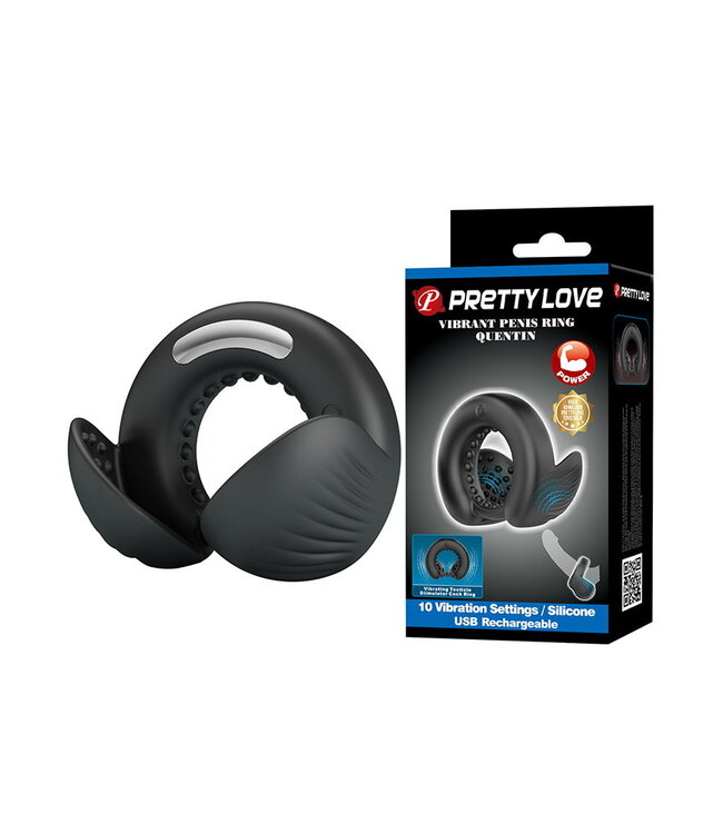 Rimba PL - Quentin - Vibrating Cock Ring with Dual Motor - Black