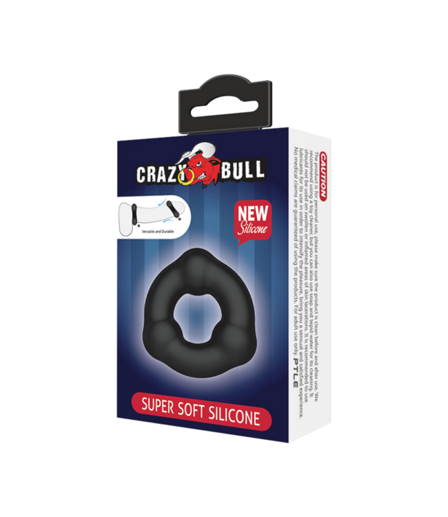 Rimba Crazy Bull - Super Soft Siliconen Ring - Model 7 - Zwart
