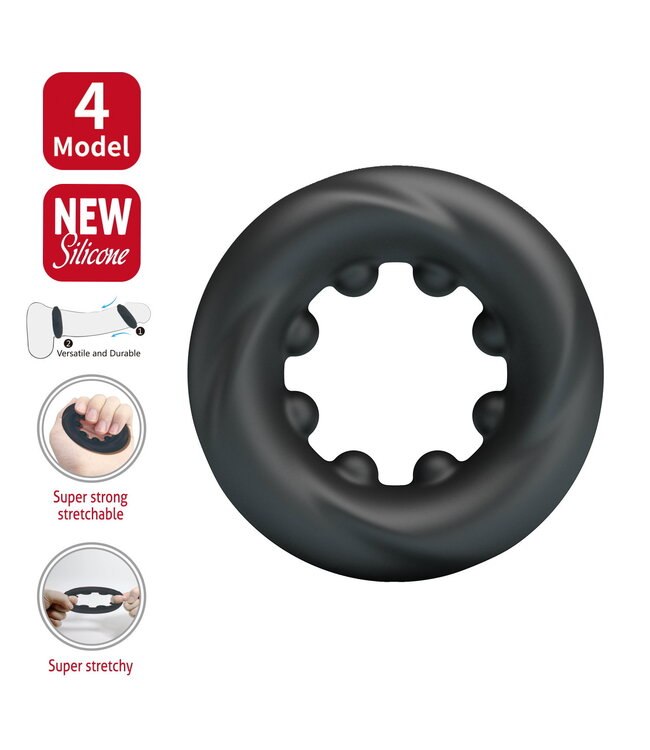 Rimba Crazy Bull - Daquez - Super Soft Siliconen ring - Model 4 - Zwart