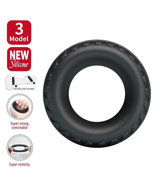 Rimba Crazy Bull - Dilson - Super Soft Siliconen Ring - Model 3 - Zwart