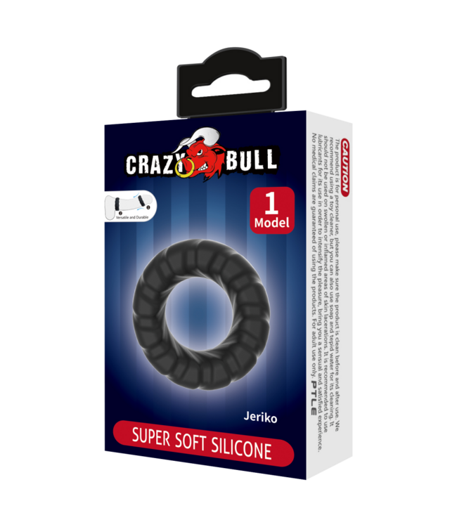 Rimba Crazy Bull - Jeriko - Cock Ring - Model 1 - Zwart