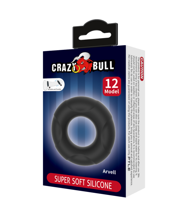 Rimba Crazy Bull - Arvell - Cock Ring - Model 12 - Zwart