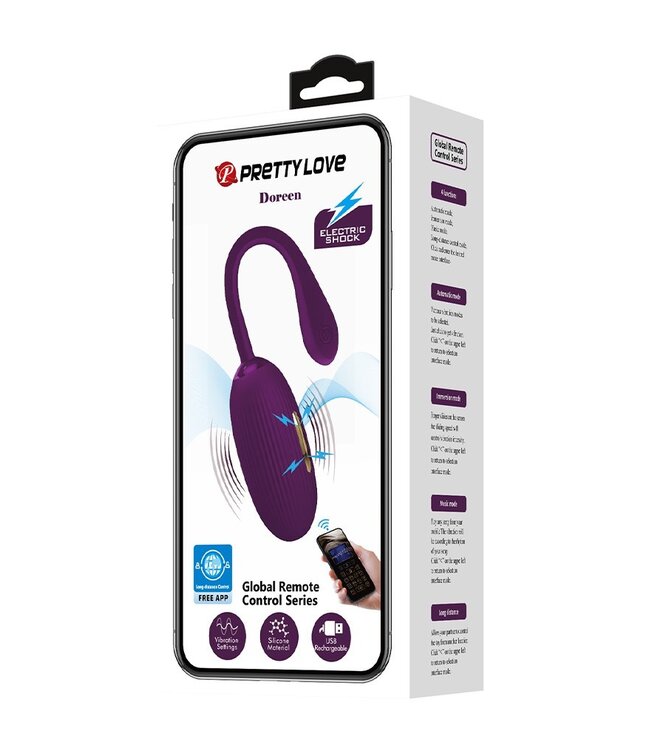 Rimba Pretty Love - Doreen - Draagbare Electric Shock Vibrator met Appbediening - Paars