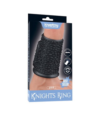 Rimba LoveToy - Drip Knights Ring - Vibrerende Penis Sleeve (Ø 3,7 cm) - Zwart