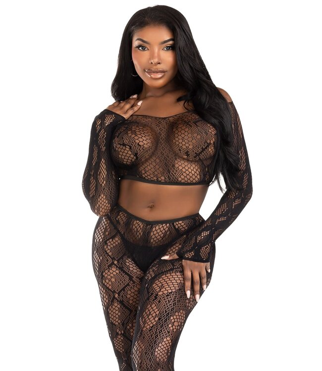 Python Crop Top & Footless Tights