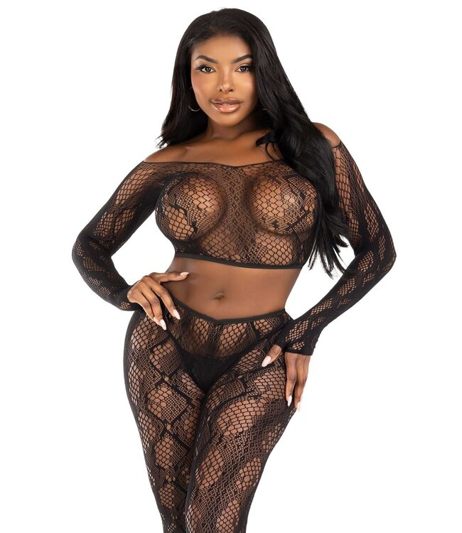 Python Crop Top & Footless Tights