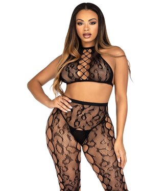 Crop Top & Crotchless Tights